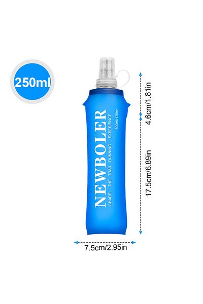 Choice BOT002 150/250/300/500/750ml Outdoor Collapsible Silicone Bite Size Water Bottle Running Camping Hik