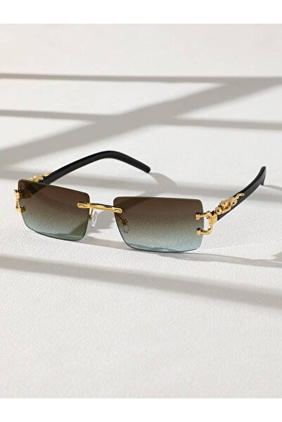 Choice4 SX2670-GY.BL 1pc Fashionable Trendy Frameless Rectangular Personalized Sunglasses For Daily Life