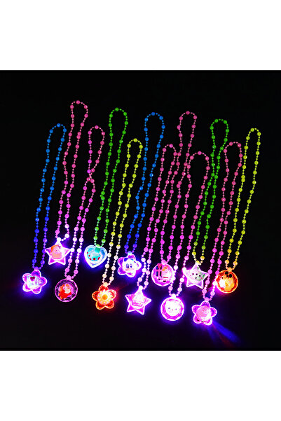 Choice 12 قطعة من 12/30 قطعة قلادة كرتونية مضيئة LED للأطفال لحفلات أعياد الم...