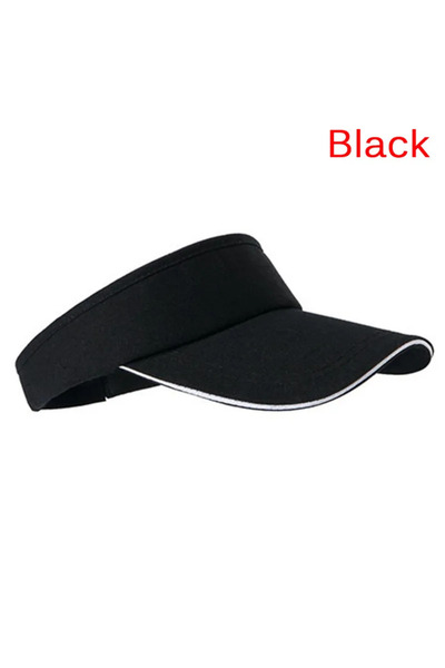 Choice قبعة واقية من الشمس قابلة للتعديل عالمية بلون واحد سوداء اللون مناسبة لرياضة الجولف والتنس وقابلة للتهوية، لون واحد S
