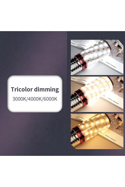Choice E14 15W Tricolor dimming 6pcs LED Corn Lamp 3W 6W 9W 12W 15W 220V 110V Strong Light 3000K 4000K 6000