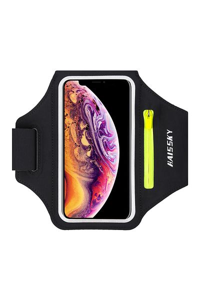Choice 196 Black HAISSKY Original Zipper Bag Running Sport Armbands For iPhone 16 15 14 13 12 Pro Max Worko