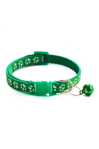 Choice Grass green Pet cat bell collar dog print cat collar multiple colors optional necklace ring cat rope