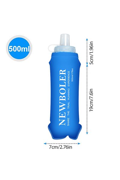 Choice BOT225-500 150/250/300/500/750ml Outdoor Collapsible Silicone Bite Size Water Bottle Running Camping