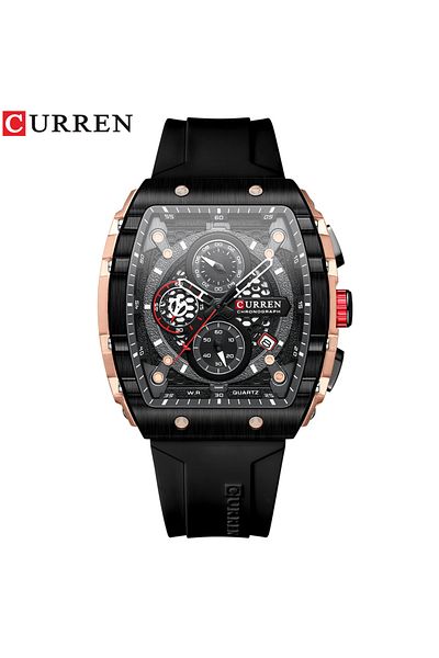 Curren black CURREN Top Brand Men's Watches Luxury Square Quartz Wristwatch Waterproof Luminous Chronograp
