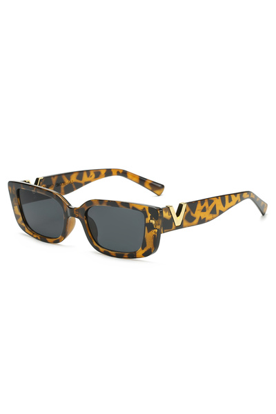 Choice show as picture leopard V Fashion Rectangle Sunglasses Women Luxury Br...