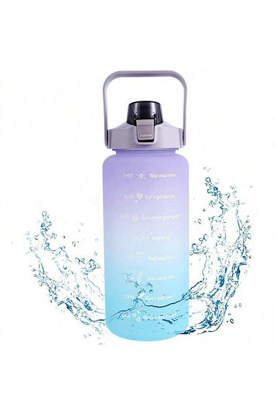 Choice Gradient Purple 2L Water Bottle Motivational Water Bottle with Time & Capacity Marker BPA-Free Sport