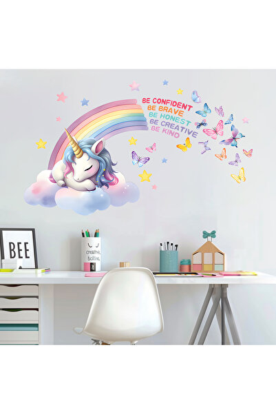 Choice BKK64001 1PC Nordic Bohemian Wall Stickers Rainbow Unicorn Pattern Ins...