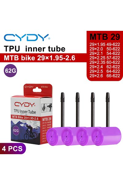 Choice 29x1.95-2.6 4PCS CYDY TPU MTB Bike Inner Tube Camera 29 26 27.5 29x1.95 2.0 2.1 2.2 2.3 2.4 2.5 2. 6