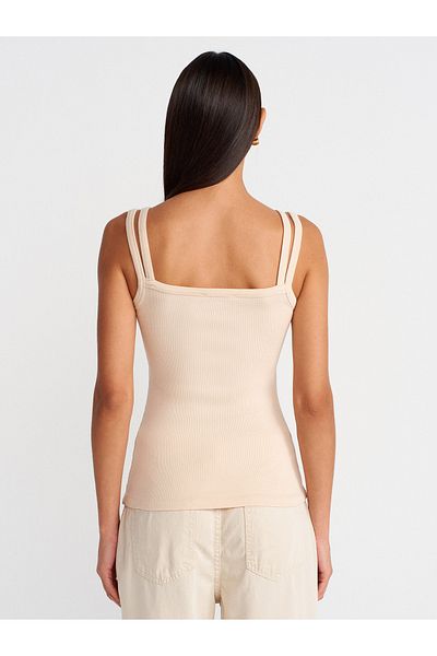 Dilvin 21105 Double Strap Tank-Top-Stone