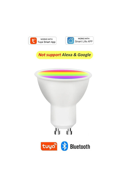 Choice مصباح LED ذكي Tuya GU10 بقدرة 9 وات يعمل بتقنية Bluetooth وWiFi أو Bluetooth مع إمكانية التحكم في تطبيق Smart Life