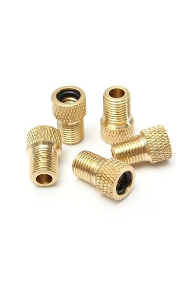 Choice 5Pcs A Airbeds Valve Adapter Cycling Brass Plastic Bicycle Pump Inflation Compressed Air Nozzle Cap