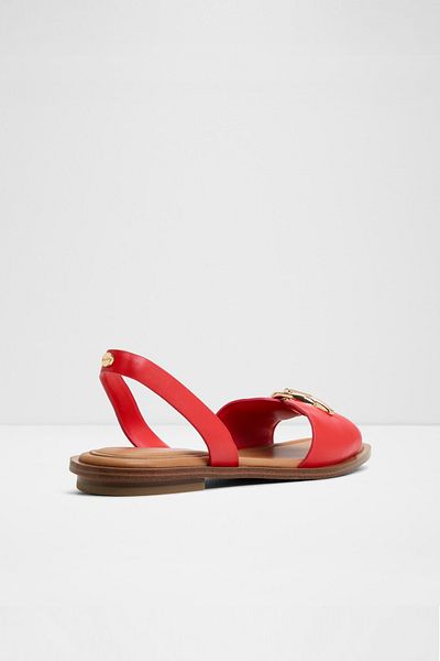 Aldo Goassı - Women's Faux Leather Medium Red Flat Sandals