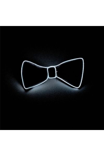 Choice WHITE Men Glowing Bow Tie EL Wire Neon LED Luminous Party Haloween Christmas Luminous Light Up Decor