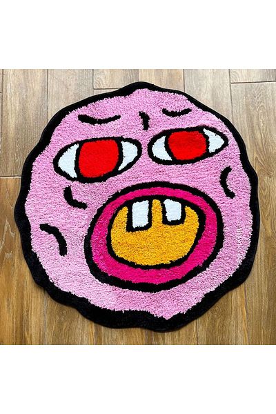 Choice 60X60 cm LAKEA Cherry Bomb Rug Pink Handmade Tufted Carpet Room Decor Kawaii Rug Small Rugs for Bedr
