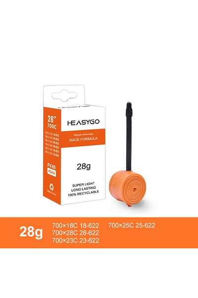 Choice 60mm 1pcs Orange Ultralight Bike Inner Tube 700C 18 23 25 28 Road Bicycle TPU Tire 65mm Length Frenc