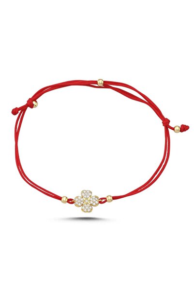 Koçak 14 Ayar Taşlı Şans Yoncası Altın İpli Bileklik