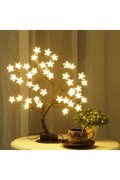 Choice 40L45CM Detachable base ww USB and cell Cherry Blossom Tree Light,17inch 40LED Lighted Tabletop Arti