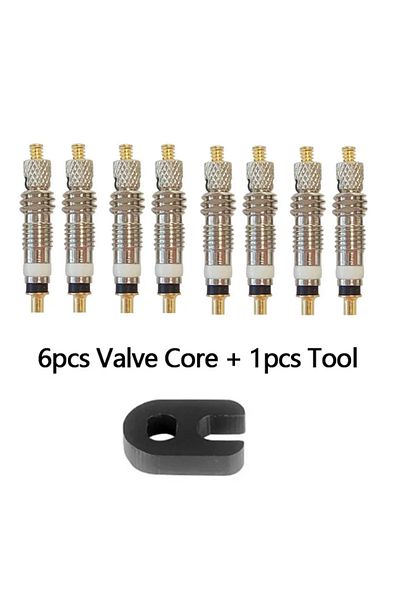 Choice 6PCS 6/12pcs Bicycle Removable Presta Valve Core Bike Replacement Brass Tubeless Core Remover Tool f
