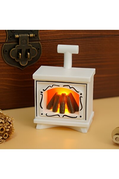 Choice بيت دمية أبيض مصغر، مدفأة متوهجة، نموذج منزل، أثاث، مطبخ، مشهد معيشة، ...