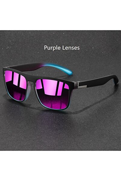 Choice3 Purple Lenses Fashion Vintage Square Sunglasses Men Women Fishing Dri...