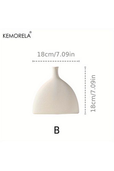 Choice as photo shows 2 Nordic Ceramic Vase Circular Hollow Donuts Flower Pot Home Living Room Decoration A