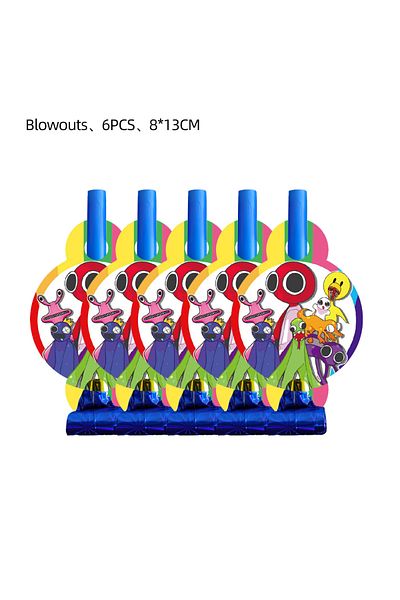 Miniso 6pcs Blowout Rainbow Friends Party Favors Party Decorations Cake Topper Gift Bag Fillers Slap Bracel