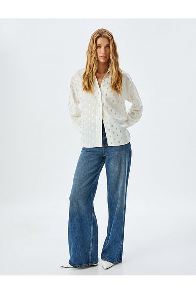 Koton white design Long Sleeve Shirt