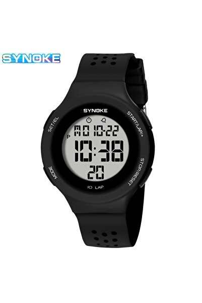 Choice ساعة SYNOKE سوداء للنساء، ساعة رياضية رقمية فاخرة مقاومة للماء للسباحة للرجال مزودة بإضاءة LED