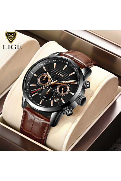 Lige ساعة رجالية رياضية أنيقة باللون الأسود موديل 2026، ساعات رجالية من الكوا...