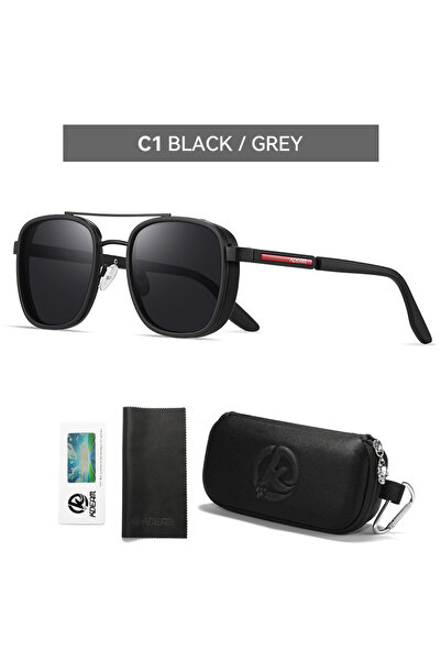 Choice1 C1 matte black KDEAM Shield Polarized Sunglasses Men High-Quality TR9...