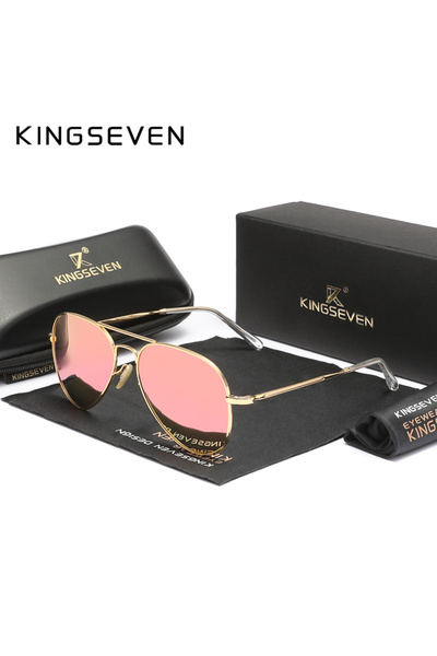 Choice C5-Gold-Pink KINGSEVEN Pilot Alloy Sunglasses Polarization UV400 Anti-...