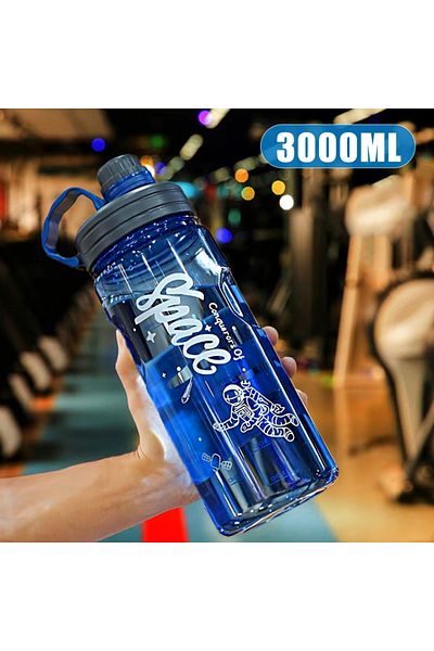 Choice 3000ML star blue 2L 3L Large Capacity Sport Water Bottle With Filter Eco-Friendly Plastic Water Cup