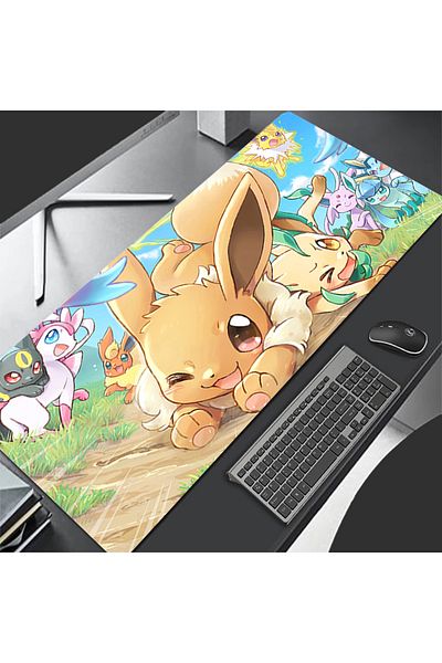 Miniso 600x300x2mm TK-0000005926 Mouse Pad Gaming Carpet Anime Keyboard Pads Rug Pokemon Eevee Mousepad Mo