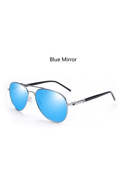 Choice 209(BLUE MIRROR) Fashion Aviator Polarized Sunglasses For Men Women Pilot Driving Fishing Metal Sun