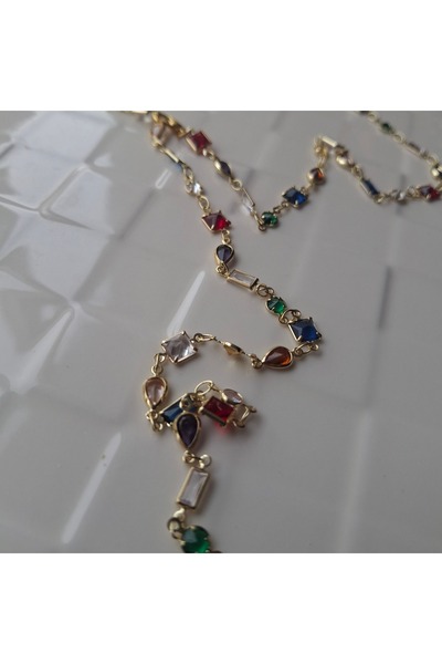 azra takı tasarım Y' Necklace Handmade, Zircon Stone, Multi-Use Women's Necklace