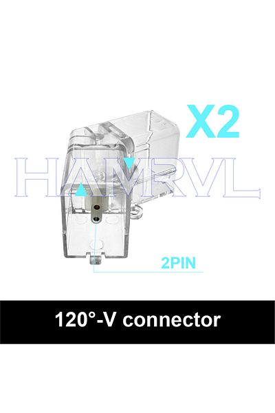 Choice 2pcs V Connector HAMRVL All Copper 2-Pin V/Y/L/T/I Connector and Cable for LED Lamp is Suitable for