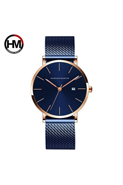 Choice ساعة رجالية بتصميم باوهاوس كلاسيكي 151L-WFL، كوارتز ياباني أزرق داكن، ...