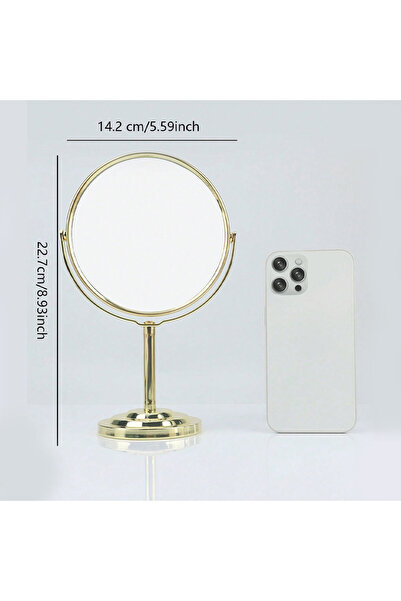 Choice4 5in-Golden 3/4/5in Double-Side Makeup Mirror With 2X Magnification Cl...