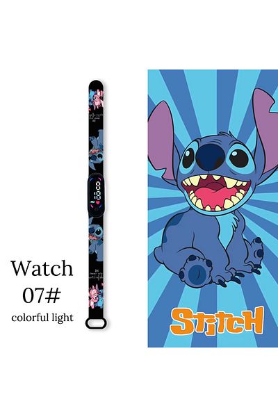 Miniso New Light SDZ 07 Disney Cartoon Stitch Children Watches Girls Fashion Bracelet LED Women Watch Kids
