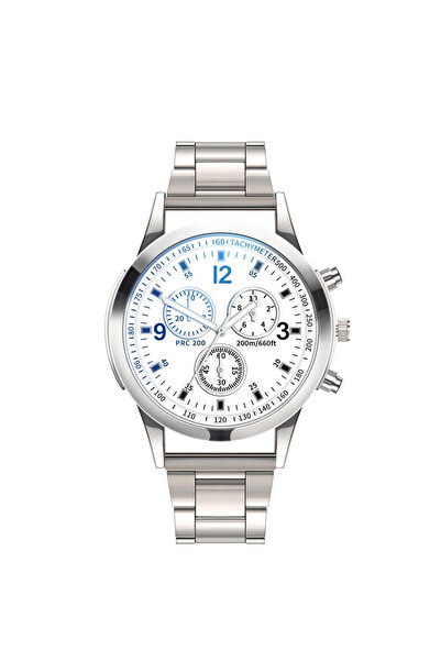 Choice ساعة رجالية فاخرة بيضاء أنيقة، ساعة رجالية رسمية من الفولاذ المقاوم لل...