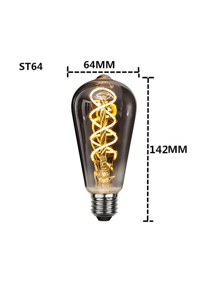 Choice 4W Dimmable Yes ST64 220V LED E27 ST64 G80 G95 G125 4W Dimmable220V Smoky Gray Warm GSpiral Filam