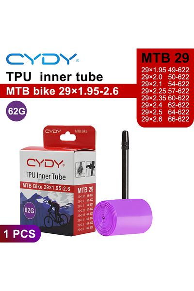 Choice 29x1.95-2.6 1PCS CYDY TPU MTB Bike Inner Tube Camera 29 26 27.5 29x1.95 2.0 2.1 2.2 2.3 2.4 2.5 2. 6