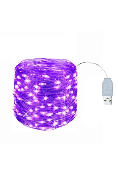 Choice سلسلة أضواء LED أرجوانية بطول 2 متر مزودة بمنفذ USB، مصنوعة من سلك نحا...
