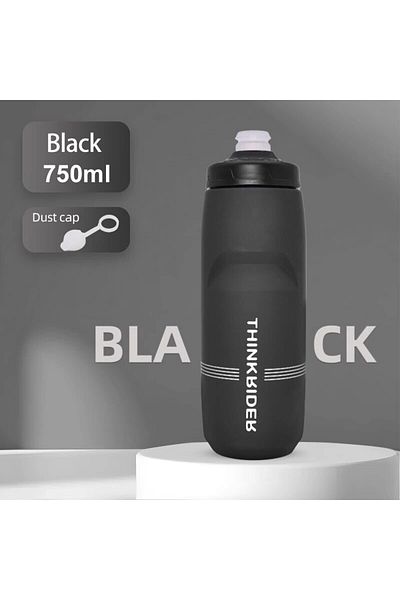 ThinkRider Black 750ml ThinkRider 620ml/750ml Bicycle Bottle MTB Road Bike Water Bottle Outdoor Sports Plastic