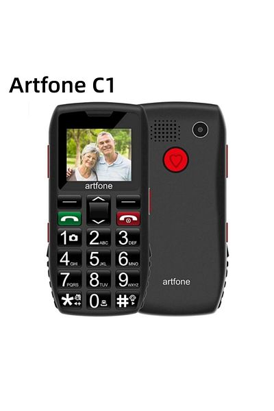 Choice Standard Black Unlocked Bar Senior Mobile Phone Artfone C1 Elderly Cellphone Dual Sim One Key SOS Em