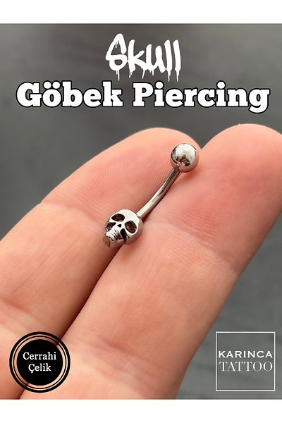 Karınca Piercing Skull Skull Rock Heavy Metal Gothic Navel Piercing