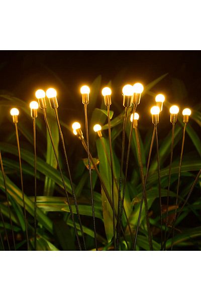 Choice 10L Warm White Outdoor Solar Pathway Light Waterproof 6/8/10 Heads Led Powered Swaying Firefly Lamp