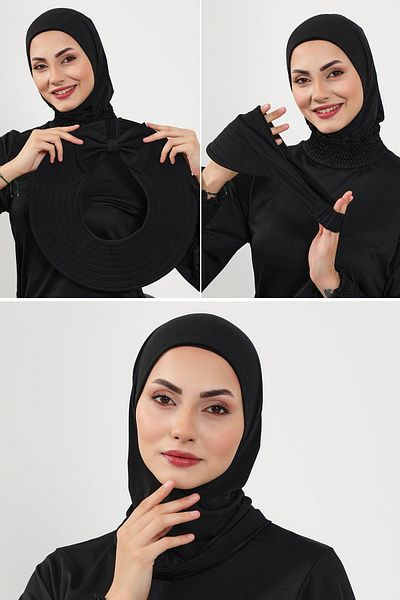 Aisha's Design طقم مكون من 3 قطع من قبعات السباحة والنظارات الشمسية والقبعة، قبعة سباحة حجاب (بحر، حمام سباحة)، ST-1SN، ST-1SN