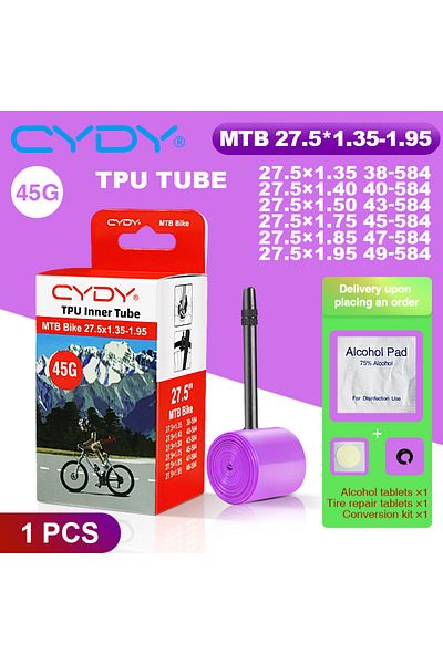 Choice 27.5x1.35-1.95 1PC 43g CYDY TPU Tube MTB 26 27.5 Bike Inner Camera 26/27.5x1.35 1.4 1.5 1.75 1.85 1.